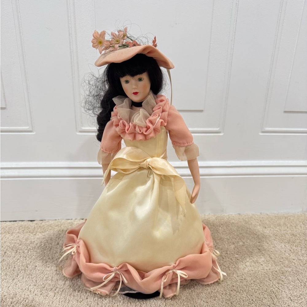 Charming Pink and Cream Doll with Hat